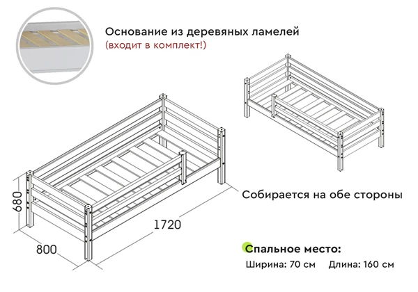 Детская кровать Мебельград Соня 1600
